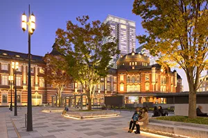 Typically Japanese Gallery: Tokyo Station at dusk, Tokyo, Honshu, Japan, Asia