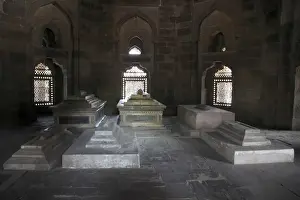 Mughal Prints: Tomb chamber, Humayuns tomb, UNESCO World Heritage Site, New Delhi, India, Asia