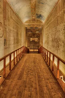Sarcophagus Prints: Tomb Corridor, Sarcophagus in the background