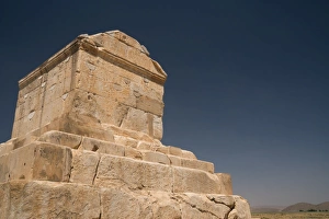 Iran Prints: Tomb of Cyrus the Great, 576-530 BC, Pasargadae, UNESCO World Heritage Site, Iran