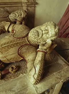 Effigy Prints: Tomb effigies of Sir Phillip and Sir Thomas Hoby dating from 1556, Bisham church