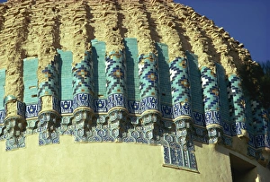 Tiles Prints: Detail of the tomb of Gawhar Shad, Herat, Afghanistan, Asia