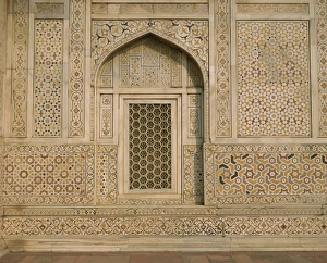 Uttar Pradesh State Prints: Detail of the tomb of Itmad ud Daulah (Itimad-ud-Daulah)