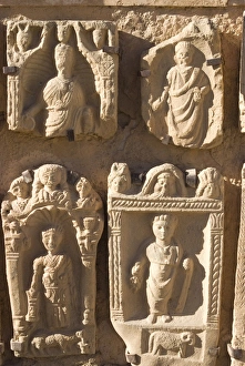 Images Dated 27th December 2007: Tombstones at the museum, taken from the Roman site of Lambaesis, Algeria