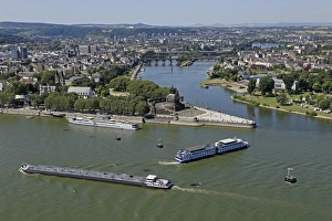 Tongue of Land at Deutsches Eck (German Corner), Koblenz, Rhineland-Palatinate, Germany