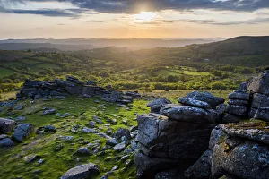 Botanical Prints: Tor at sunrise, Dartmoor National Park, Devon, England, United Kingdom, Europe