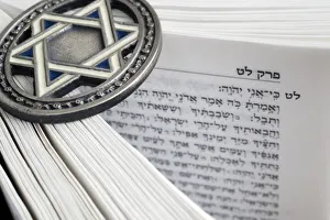 Studio Shot Prints: Torah and Star of David, two symbols of Judaism, Vietnam, Southeast Asia, Asia