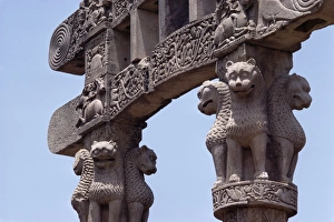 Sanchi Prints: Detail of torana (gateway)