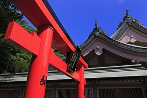Shinto Prints: Tori Gate, Terukuni Shrine, Kagoshima City, Kyushu Island, Japan, Asia