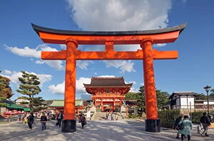 Gate Collection: Torii gate at Fushimi Inari Jinja, Shinto shrine, UNESCO World Heritage Site, Kyoto, Honshu