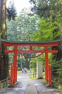 Japanese Culture Gallery: Torii gate, Takkoku no Iwaya Bishaman do temple, UNESCO World Heritage Site, Hiraizumi