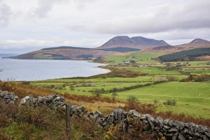 Tormore and Machrie Bay, looking towards Beinn Bharrain, Isle of Arran, North Ayrshire