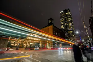 Canadian Culture Prints: Toronto Christmas Market light trails, Toronto, Ontario, Canada, North America