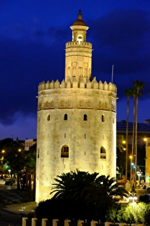 Rounded Prints: Torre del Oro (Gold Tower), Museo Naval, Seville, Andalucia, Spain, Europe