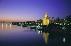 Flood Light Prints: Torre del Oro and Rio Guadelquivir in the evening