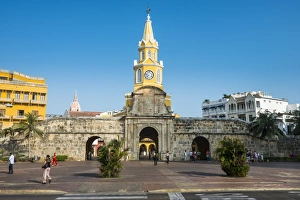 Cartagena Prints: Torre del Reloj Publico (Public Clock Tower), UNESCO World Heritage Site, Cartagena