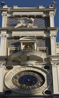 Clock Towers Prints: The Torre dell Orologio, with clockwork figures when chiming, St. Marks Square