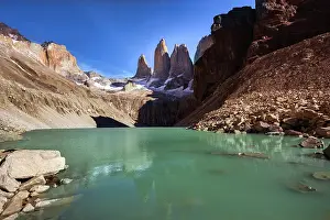 Glacier Prints: Torres del Paine base and glacier, Torres del Paine National Park