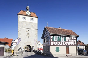 Hohenlohe Region Prints: Torturm tower, old town, Vellberg, Hohenlohe Region, Baden Wurttemberg, Germany, Europe