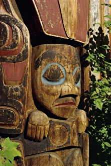 Totem Pole Prints: Totem Pole Park, Haida Village, Vancouver, British Columbia, Canada, North America