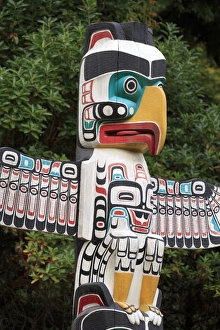Vancouver Prints: Totem Pole, Stanley Park, Vancouver, British Columbia, Canada, North America