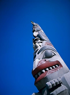 Tribal Prints: Totem, Queen Charlotte Islands, British Columbia (B. C. ), Canada, North America