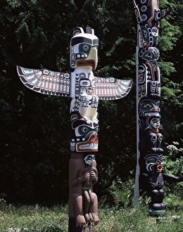 Totem Pole Prints: Totem, Stanley Park, Vancouver, British Columbia, Canada, North America