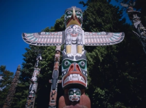 Tribal Prints: Totems, British Columbia (B. C. ), Canada, North America