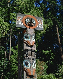 Totems, Stanley Park, Vancouver, British Columbia, Canada, North America