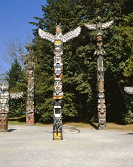 Totem Pole Prints: Totems in Stanley Park, Vancouver, British Columbia, Canada