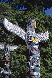 Totems, Stanley Park, Vancouver, British Columbia, Canada, North America