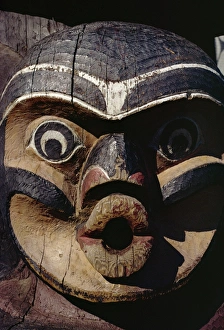 Totem Pole Prints: Totems, Thunderbird Park, Victoria, British Columbia, Canada, North America