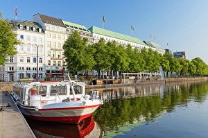 Cruise Prints: Tourist boat on Binnenalster, Hamburg, Germany, Europe