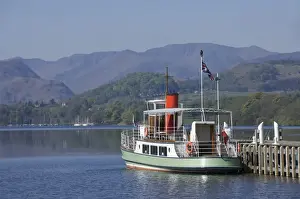 Steamer Prints: A tourist lake steamer awaits passengers at Pooley Bridge pier