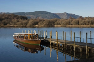 Tour Boat Prints: Tourist Launch, Derwentwater, Keswick, Lake District National Park, Cumbria, England