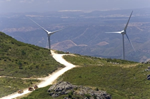 Alternative Energy Prints: Tourist take a tour in jeeps on Mount Foia near Monchique