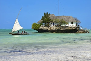 Tanzania Prints: Tourist on a traditional Dhow boat