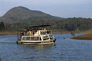 Western Ghats Prints: Tourists on boat on the lake