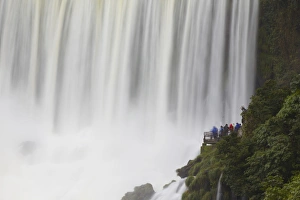 Argentinian Prints: Tourists at Bossetti Falls, Iguazu Falls