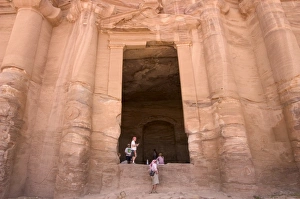 Rock Hewn Prints: Tourists at the door of the Monastery