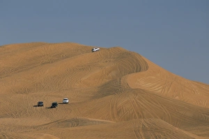 Recreational Vehicle Prints: Tourists dune-bashing in 4 wheel drive vehicles in