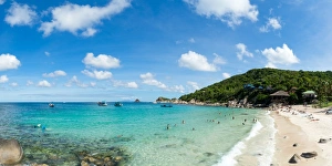 Typically Thai Prints: Tourists enjoy the clear waters of Koh Tao, Thailand, Southeast Asia, Asia