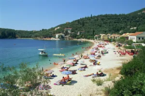 Corfu Prints: Tourists on Kalami Beach