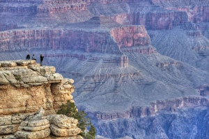 South Rim Prints: Tourists at Mather Point, early morning, South Rim, Grand Canyon National Park, UNESCO