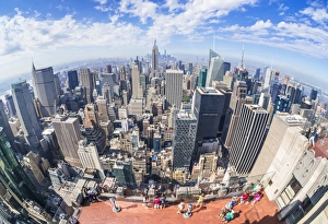 Viewing Platform Prints: Tourists on Top of the Rock viewing deck