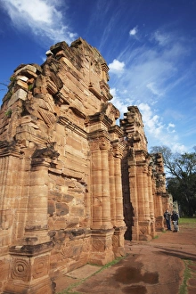 Jesuit Prints: Tourists at ruins of mission at San Ignacio Mini