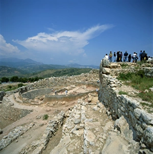 Mycenae Prints: Tourists at the ruins of Mycenae