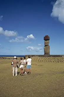 Moai Prints: Tourists at the site of Ahu Ko Te Riku on Easter Island (Rapa Nui)