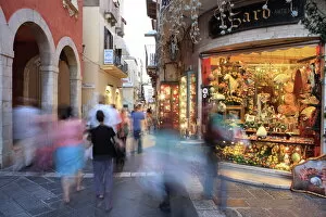 Shop Collection: Tourists, Taormina, Sicily, Italy, Europe