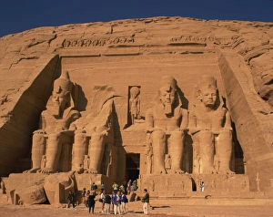 Nubia Prints: Tourists in front of the Temple of Re-Herakhte
